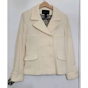 Moda International Wool Bleand Pea Coat Double Breasted Classy Casual Size M